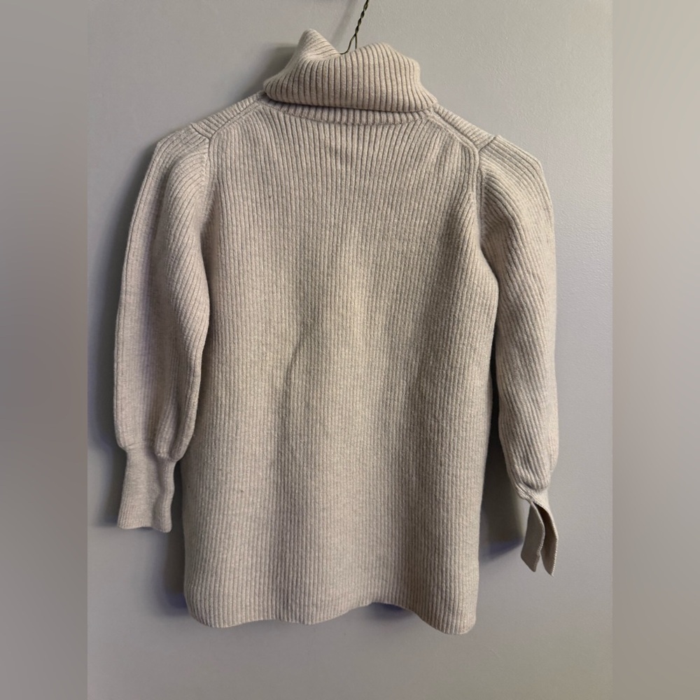 Wilfred 100% Merino Wool Ribbed Turtleneck Sweater – XXS (Oatmeal)